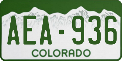 CO license plate AEA936