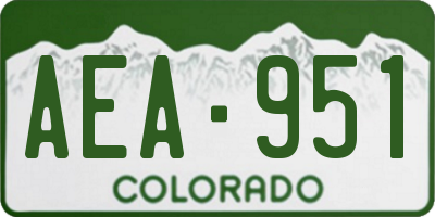 CO license plate AEA951