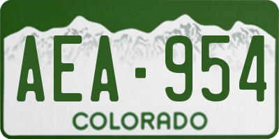 CO license plate AEA954