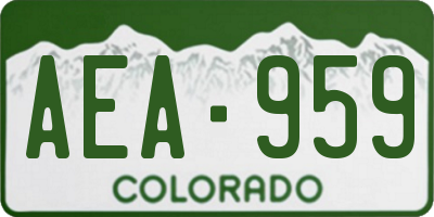CO license plate AEA959