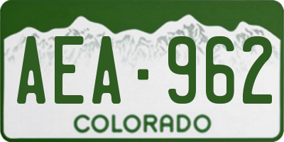 CO license plate AEA962