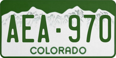CO license plate AEA970