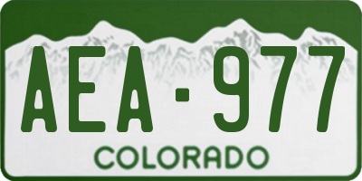 CO license plate AEA977