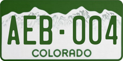 CO license plate AEB004