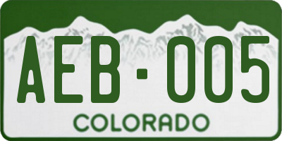 CO license plate AEB005