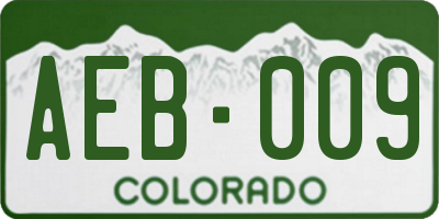 CO license plate AEB009