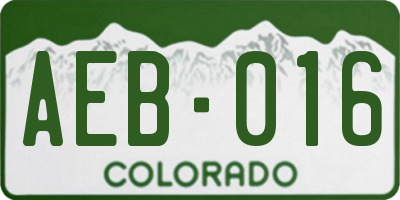 CO license plate AEB016
