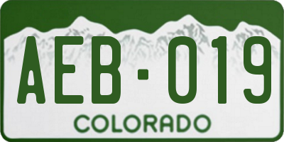 CO license plate AEB019