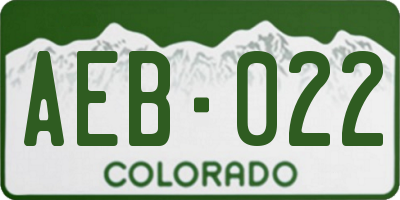 CO license plate AEB022