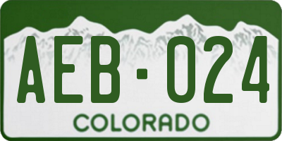 CO license plate AEB024