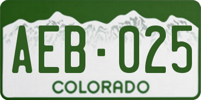 CO license plate AEB025
