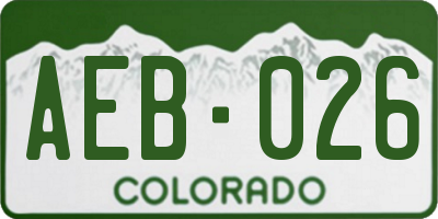 CO license plate AEB026