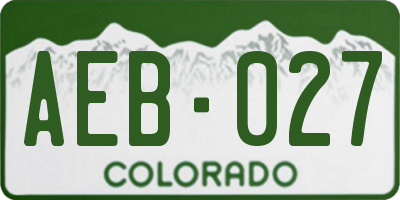 CO license plate AEB027