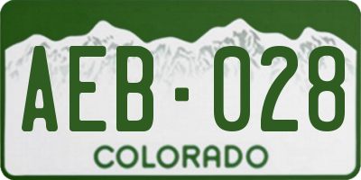 CO license plate AEB028