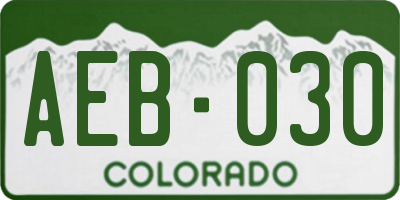 CO license plate AEB030