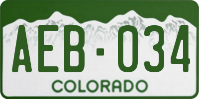CO license plate AEB034