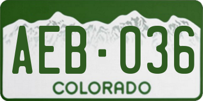 CO license plate AEB036