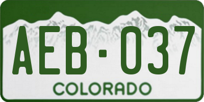CO license plate AEB037