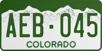 CO license plate AEB045