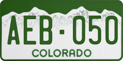 CO license plate AEB050