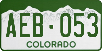 CO license plate AEB053