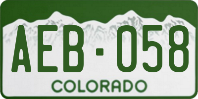 CO license plate AEB058