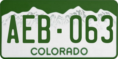 CO license plate AEB063