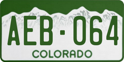 CO license plate AEB064
