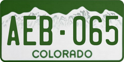 CO license plate AEB065