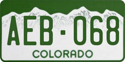 CO license plate AEB068
