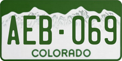 CO license plate AEB069