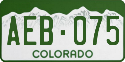 CO license plate AEB075
