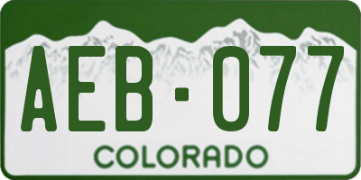 CO license plate AEB077