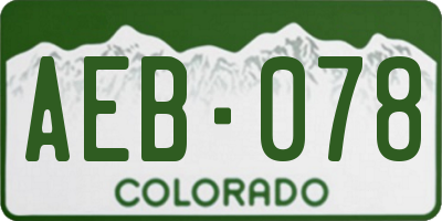 CO license plate AEB078