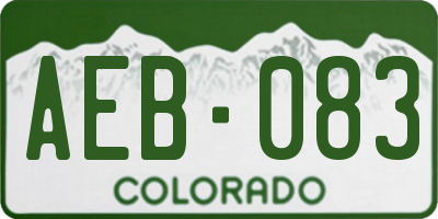 CO license plate AEB083