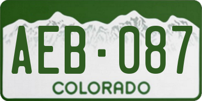 CO license plate AEB087