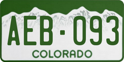CO license plate AEB093