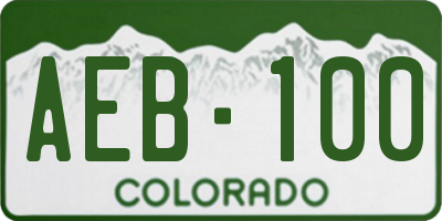 CO license plate AEB100