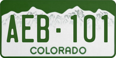 CO license plate AEB101