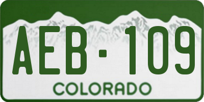 CO license plate AEB109