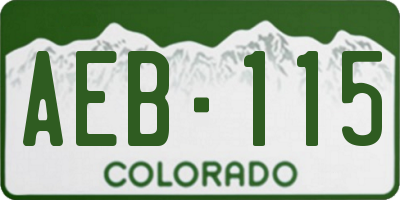 CO license plate AEB115