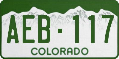 CO license plate AEB117