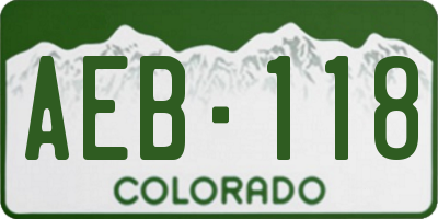 CO license plate AEB118