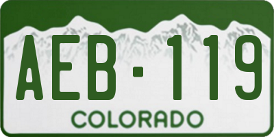 CO license plate AEB119