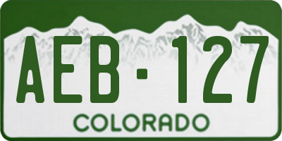 CO license plate AEB127