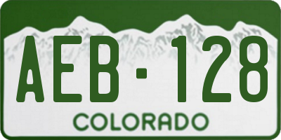 CO license plate AEB128