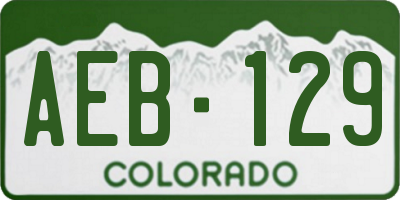 CO license plate AEB129