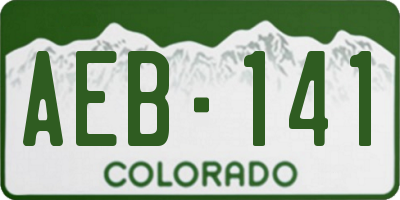 CO license plate AEB141