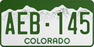 CO license plate AEB145
