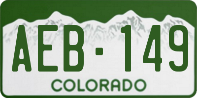CO license plate AEB149
